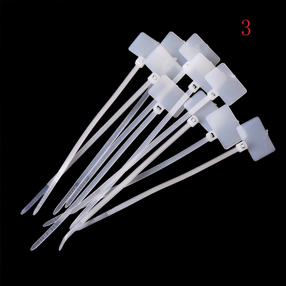 100Pcs Self-Locking Nylon Tie Tags RJ45 RJ12 Wire Power Cable Label Mark Tags Vue A3