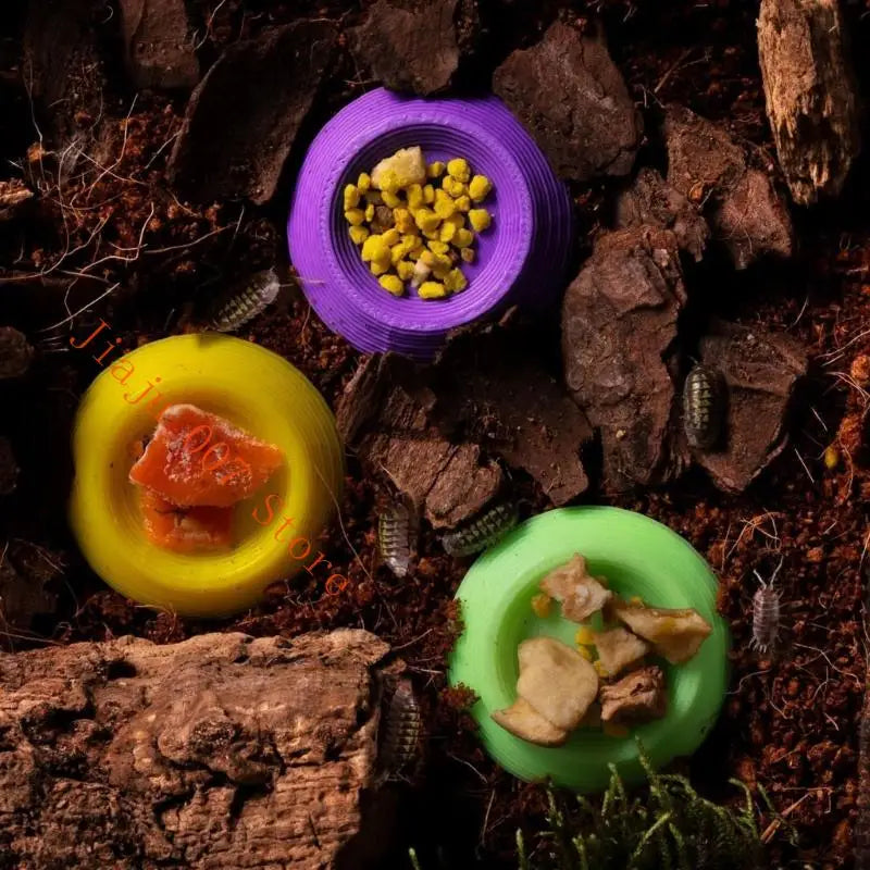 24-Pack Plastic Feeding Dishes for Reptiles, Isopods & Roaches Reptile Feeder Dishes Vue