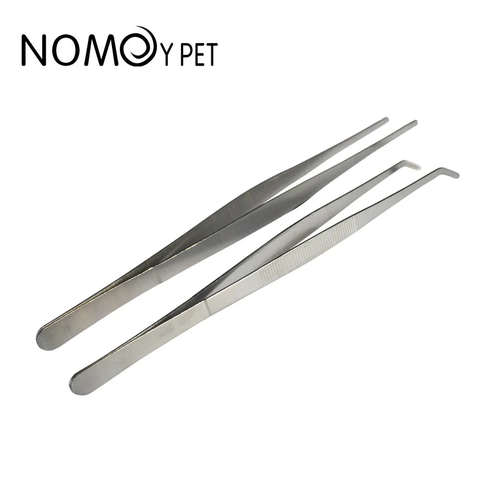 30cm Reptile Stainless Steel Long Tweezer Curved Tweezers Reptile Snakes Lizards Spider Feeding Tools accesorios para terrarios Vue