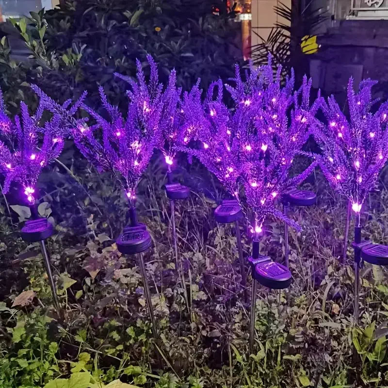 Solar-Powered Purple Lavender LED Landscape Lights For Garden Decor Halloween Christmas Festive Lawn Lawn Lights Vue