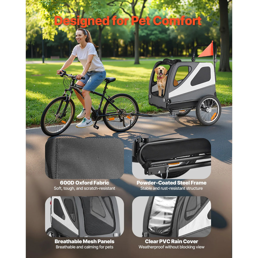 100 lbs Dog Bike Trailer 2-in-1 Pet Stroller for Large Dogs Dog Bike Trailer Vue