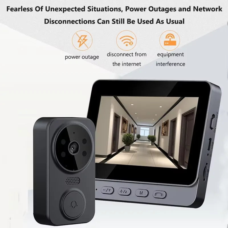 Wireless Video Doorbell Camera Bundle, Smart Security Camera with Night Vision, 2.4G WiFi, HD, Motion Detection, Cloud Storage Vue