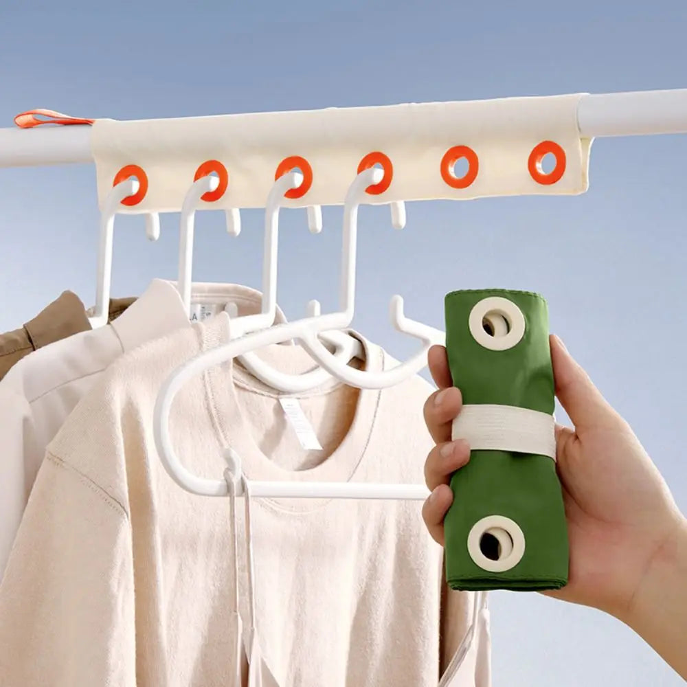 Removable Windproof Hanger Foldable 6 Clips Fabric Clothing Clip 6 Holes Strong Grip Hanging Socks Organizer Indoor Use Vue