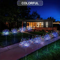 8 Mode Firework Lamp Solar Powered Outdoor Grass Globe Dandelion Fireworks Lamp for Garden Yard Lawn Landscape Holiday Light Vue 90led 8mode 90led