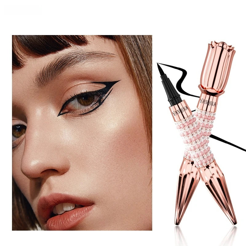 Yanqina Precision Liquid Eyeliner Pen - Long-Lasting, Waterproof, Smudge-Proof, Quick-Drying Black Eyeliner with a Shiny Design Vue