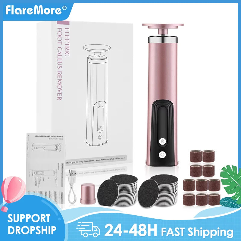 Wireless Electric Foot Grinder USB Rechargeable Heel File Grinding Exfoliator Pedicure Machine Feet Care Manicure Salon Tools Vue