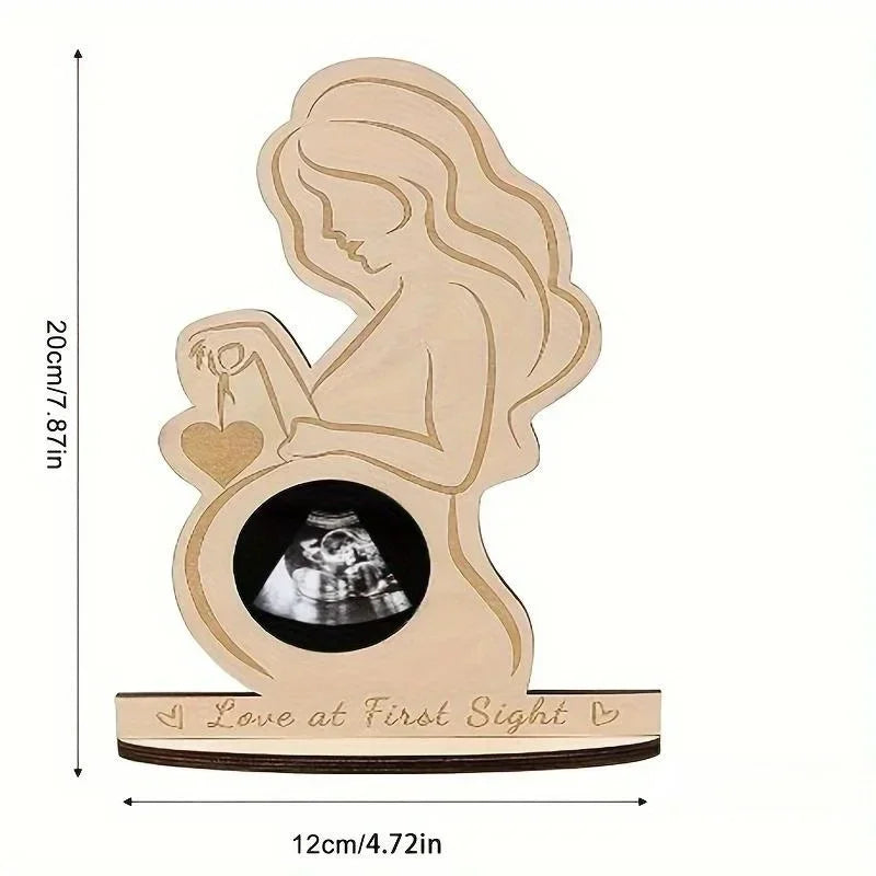 vvocci Baby Photo Frame Wood Infant Pregnant Mother Ultrasound Sonogram Frame Souvenir Ornament Gift To Expectant Mother Vue