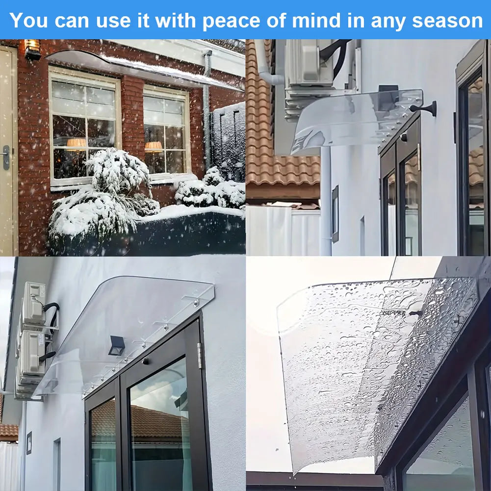 Window Door Wall Canop UV Rain Protection Transparent Invisible Rain Shelter Cover Window Awning Canopy for Sun UV Rain Shelter Vue