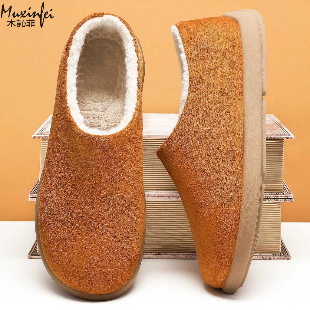 Men's Winter Snow Boots – Faux Fur Lined Warm Slip-On Men's Snow Boots Vue