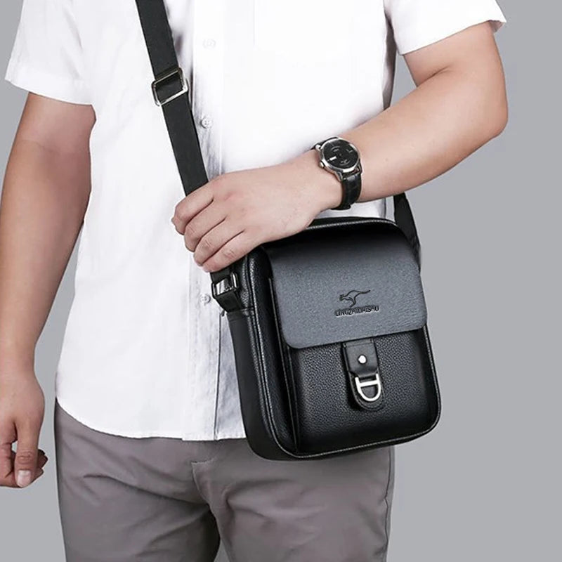 Men's Multi-color Leather Crossbody Bag Versatile Casual