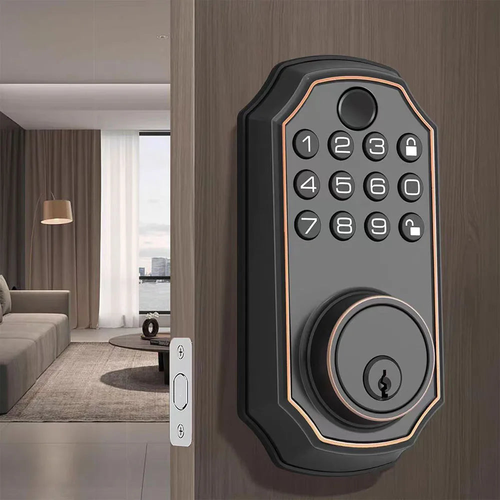 Support Tuya app intelligent door fingerprint lock with key electronic digital indoor electronic lock intelligent lock Vue