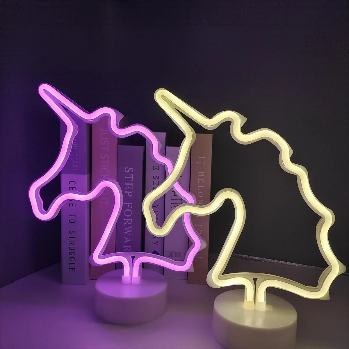 Battery/USB LED Neon Night Light Sign Flamingo Unicorn Coconut Tree Cactus Pineapple Table Lamp Kids Bedroom Christmas Art Decor Vue