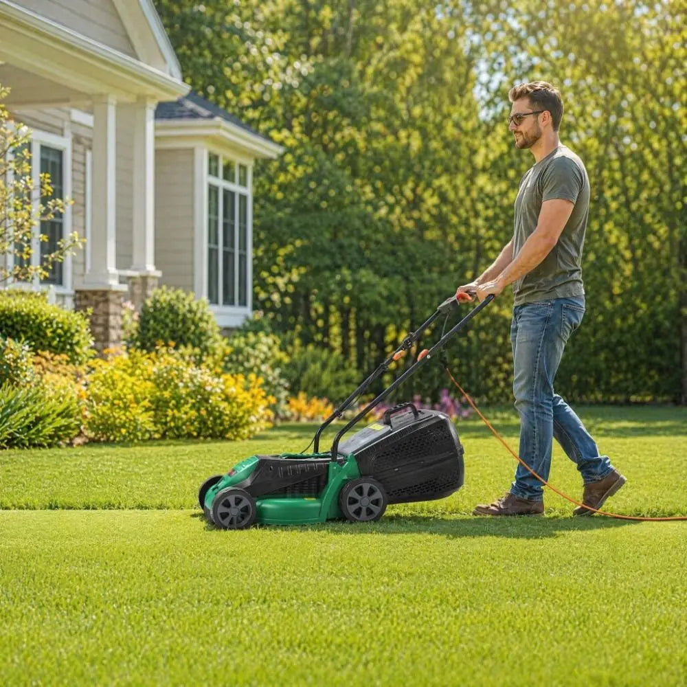 1600w Hand-Pushed Electric Lawn Mower Powerful Push-Style Electric Self-Propelled Lawn Mower Adjustable Foldable Vue