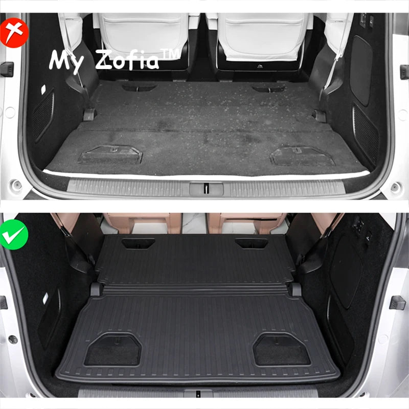 For Xpeng X9 2024 2025 TPE Trunk Mats All Weather Cargo Liner Mat seat Floor Mats Waterproof Anti-Slip Liner Pads Accessories Vue