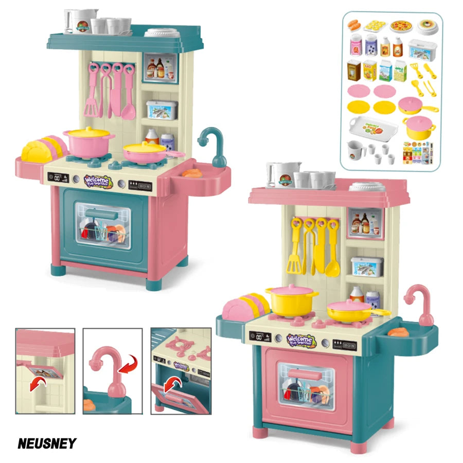 mini 53PCS Pretend Play Kitchen Toy Set: Educational Toy for Parent-Child Interaction, All accessories Randomly Vue