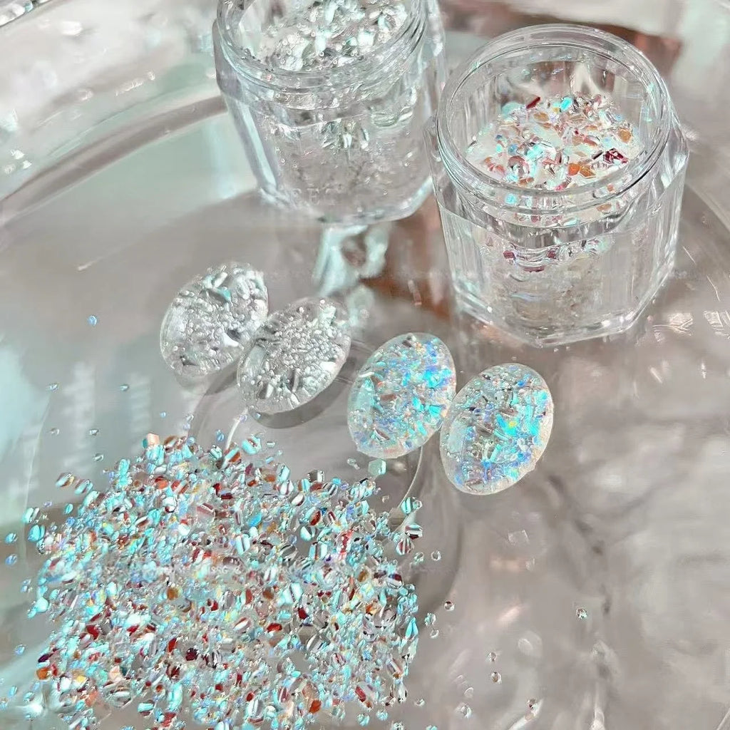 Blinking Flashlight Glitter Powder Diamond Nail Accessories Brightening Nail Glitter Nail Decorations Vue