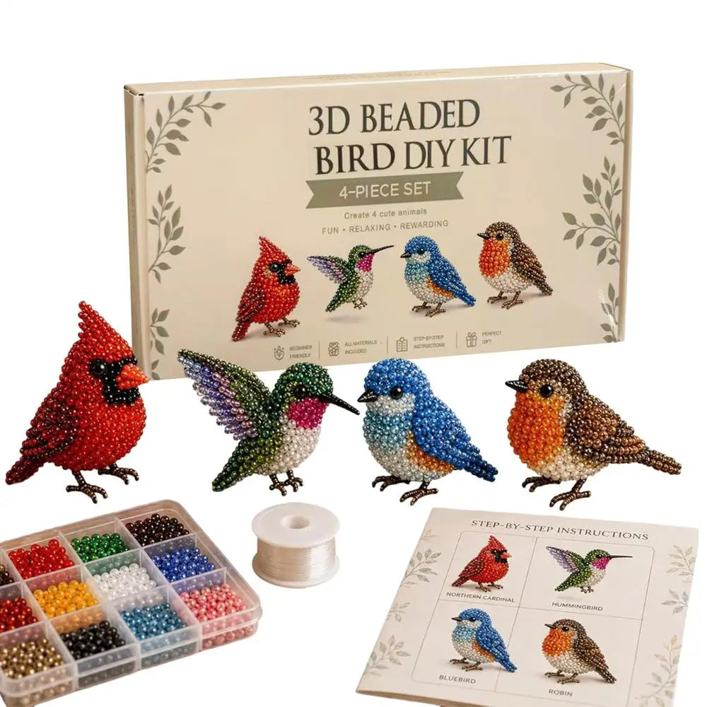 Cute Design 3D Animal Beaded Kit Creative Colorful Beading Embroidery for Beginners Enthusiasts Craft Lovers Adults Kids Vue F