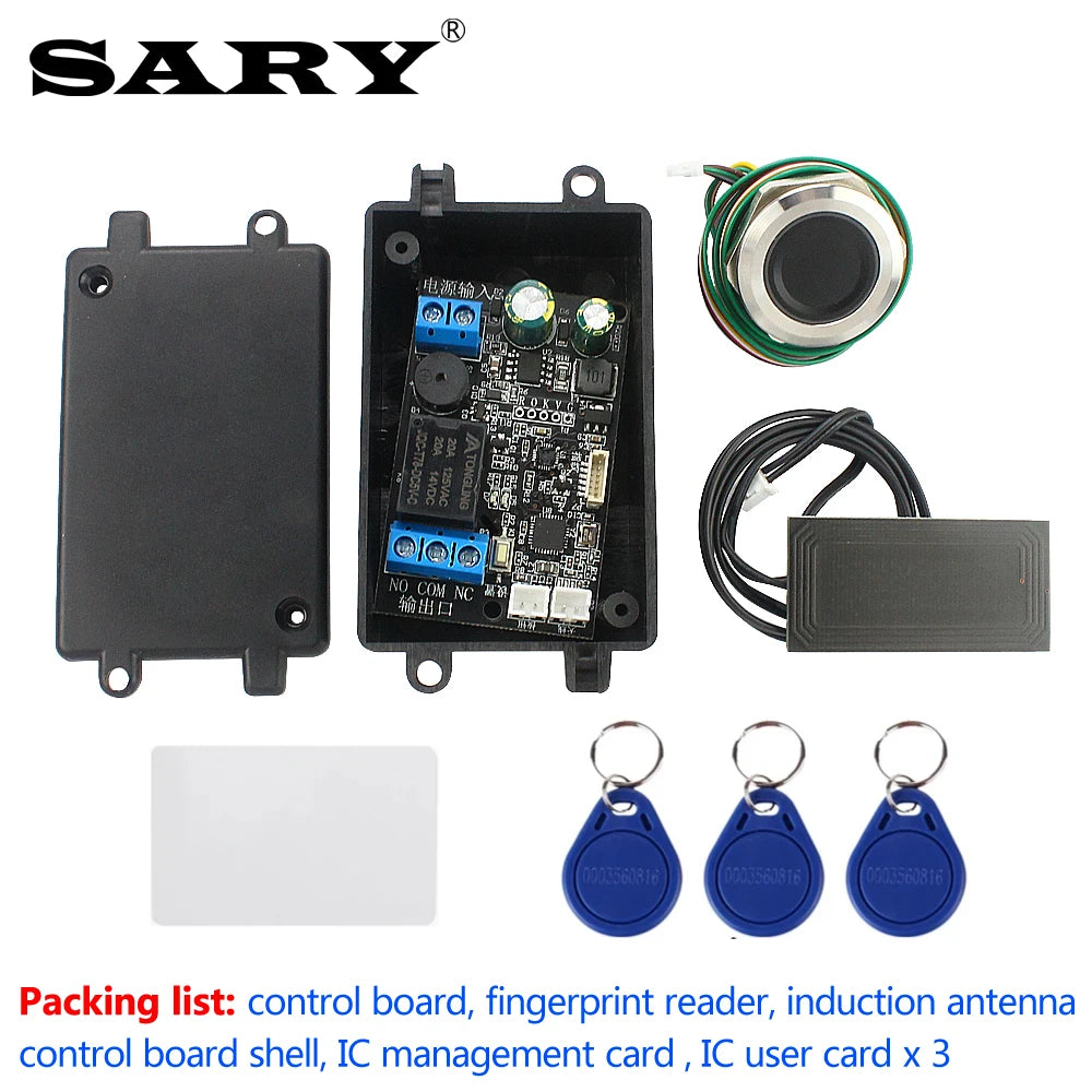 Mobile phone NFC induction control board fingerprint identification relay module IC card 13.56 mhz access controller Vue
