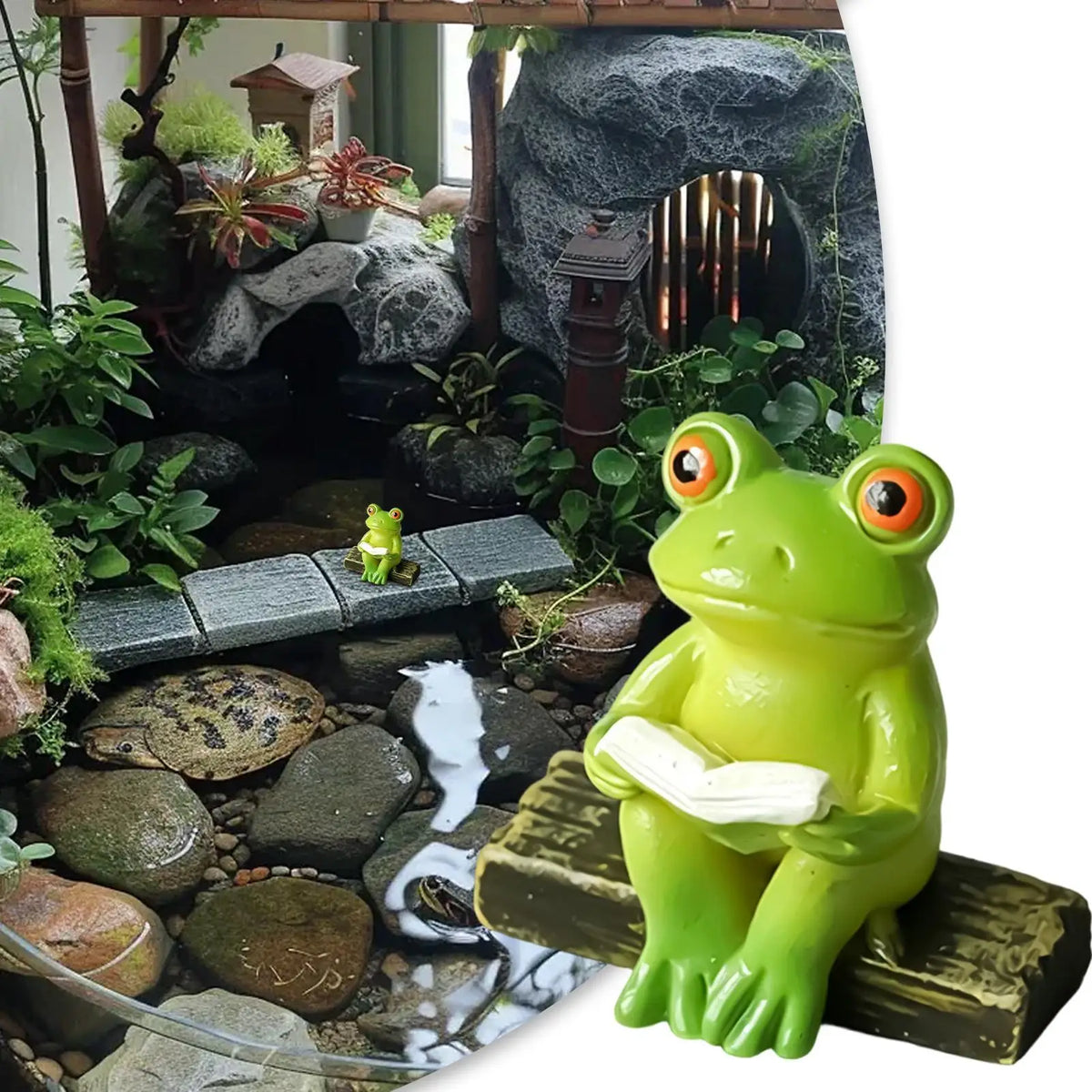 Cute Waterproof Mini Animals Miniature Figures Aquarium Ornaments for Turtle Reptile Tank Shrimp Axolotl Snake Gecko Frog Pet Vue
