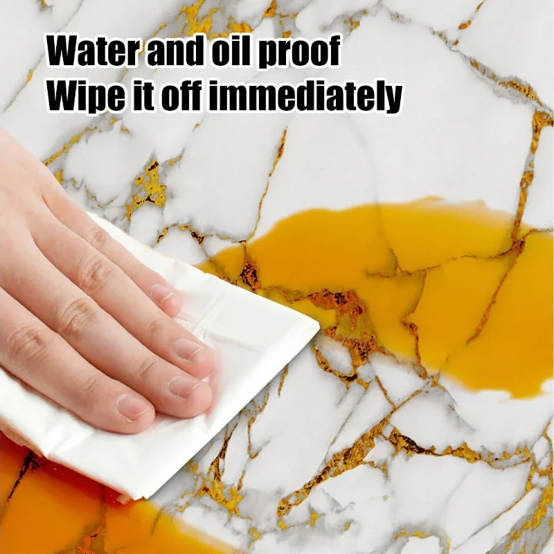 10PCS 30X30CM Faux Marble Wall Sticker Waterproof Oil Proof Self Adhesive for Kitchen Bathroom Tile Countertop Refurbishment Vue