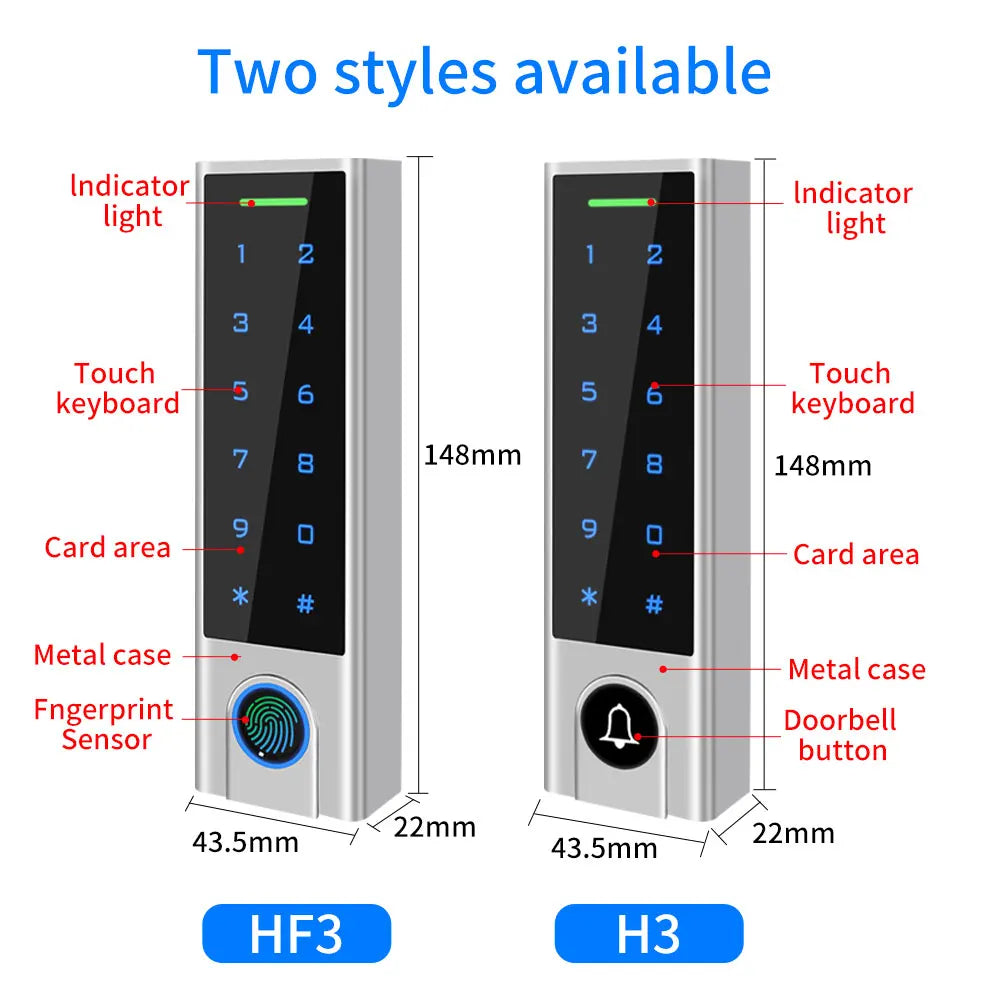 Zine-Alloy IP66 Waterproof Smart TTLock App Bluetooth Fingerprint or Bell Access Control Keypad Opener Reader Door Lock System Vue