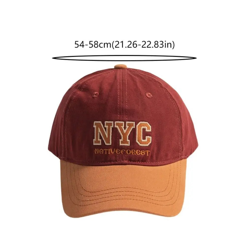 Cotton Sports Baseball Cap Letters Adjustable Vintage Duck Tongue Cap Patchwork Color Soft Outdoor Letters Baseball Hat Vue