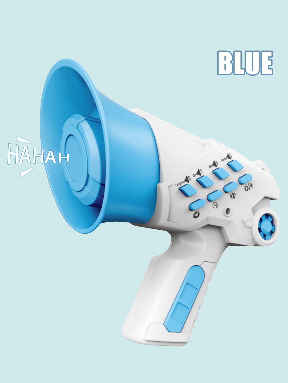 Portable Megaphone Speaker Siren Bullhorn Toys, Smart Multi Voice Changers Toy Funny Party Prank Handheld Loudspeaker Megaphone Vue Blue