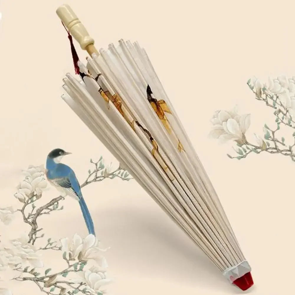 Bamboo Oil Paper Umbrella Handmade Rainproof Hanfu Umbrella Decorative Chinese Style Ancient Dance Umbrella Photograph Prop Vue