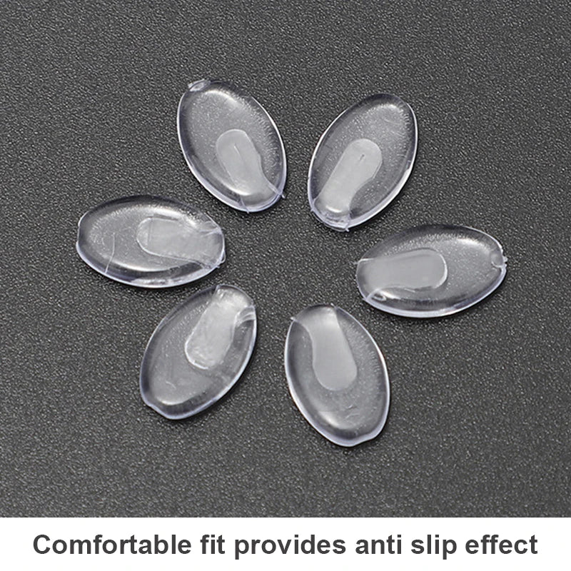 50PCS=25Pairs/Set Plug-in Eyeglasses Nose Pads Transparent PVC Anti Slip Nosepads Flat Oval Eyewear Bracket Eyeglass Accessory Vue