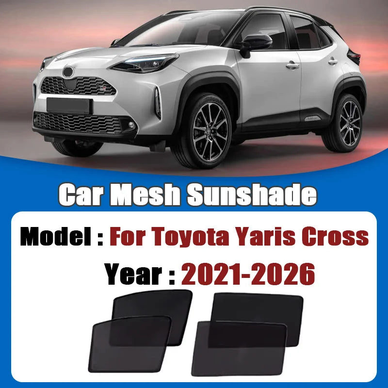 Custom Sun Visors For Toyota Yaris Cross XP210 2021-2026 Car Mesh Sunshades Window Magnetic Privacy Curtains Auto Accessories Vue