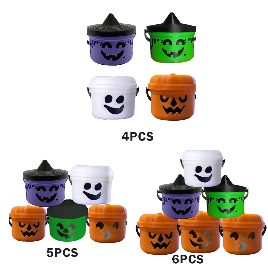 Mini Halloween Ghost Pumpkin Candy Buckets – 4-Pack Set Halloween Candy Buckets Vue