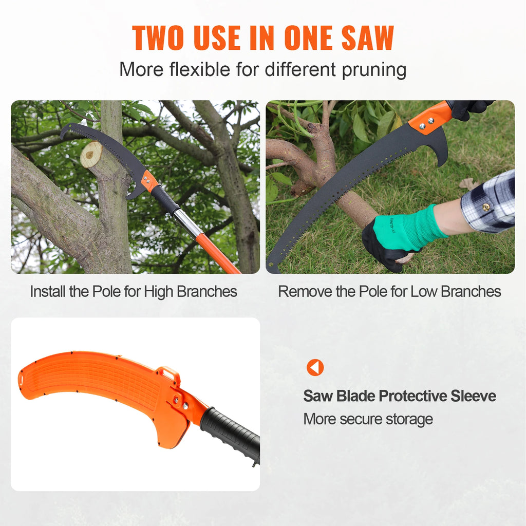 Extendable Manual Pole Saw 27 ft – 8-Pole Tree Pruner Extendable Pole Saw Vue