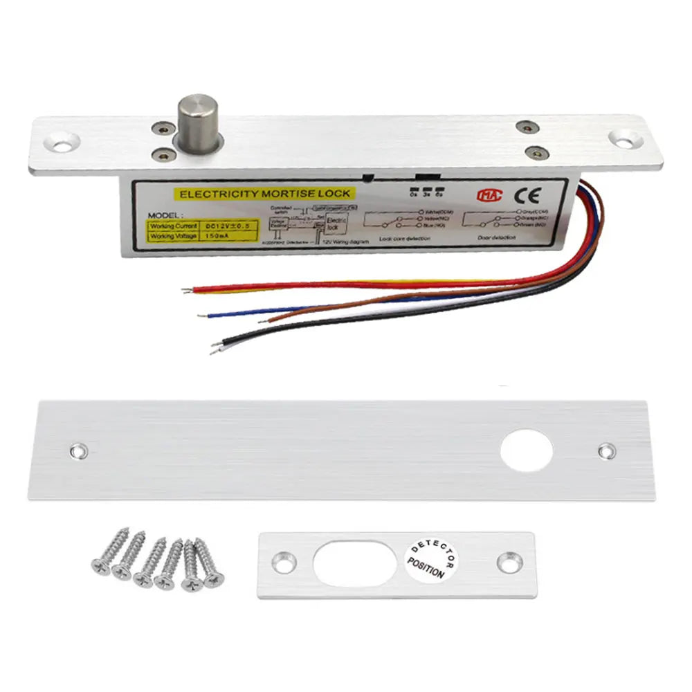 Electric Drop Bolt Mortise Door Lock Fail Safe Fail Secure Feedback For Glassdoor Lock Access Control System NC/NO Vue