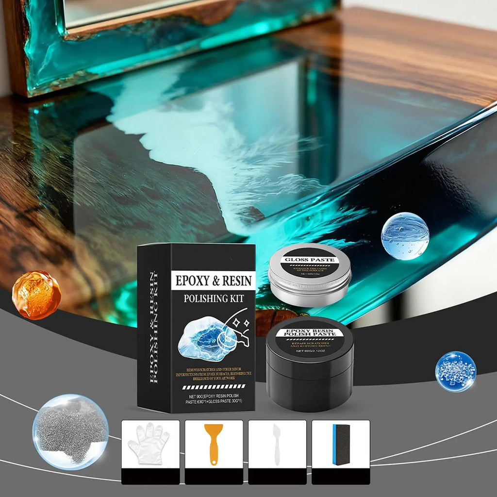 Epoxy Resin Polishing Kit - Creamy Scratch Removal Compound to Restore Shine - Easy Buffing for Resin Art, Table Decor Vue