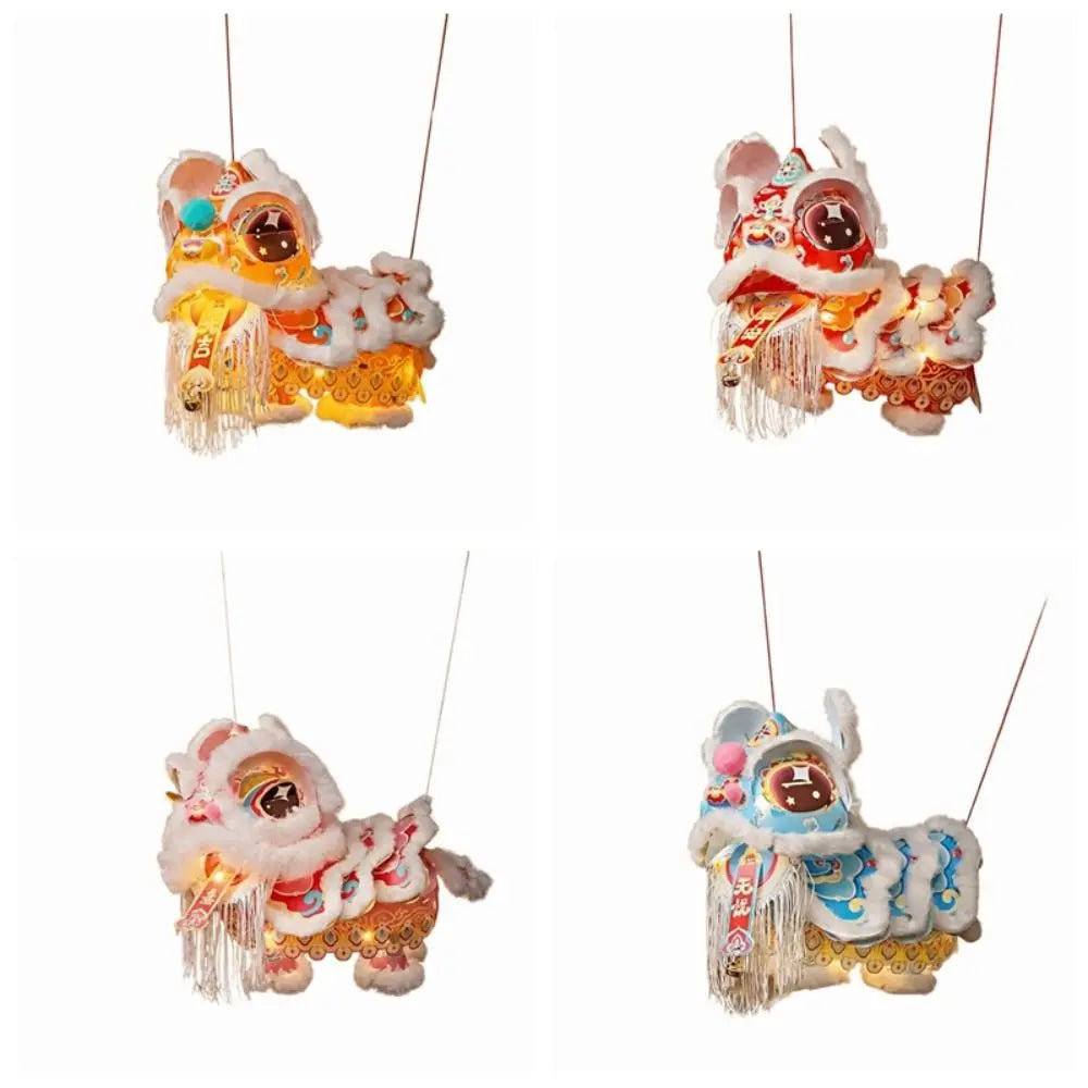 Lion Dance Mid-Autumn Festival Lantern PVC DIY Material Package Chinese Style Lantern Ancient Style with Tassel Handheld Lantern Vue