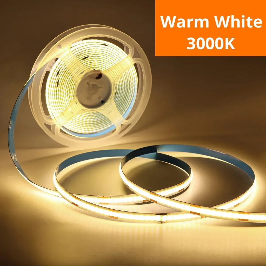 LED Light Strip USB Touch Sensor 5V COB Diode Tape Dimmer Backlight DIY High Density Linear Lightings Lamp Ribbon For Home Decor Vue Warm White 4 m