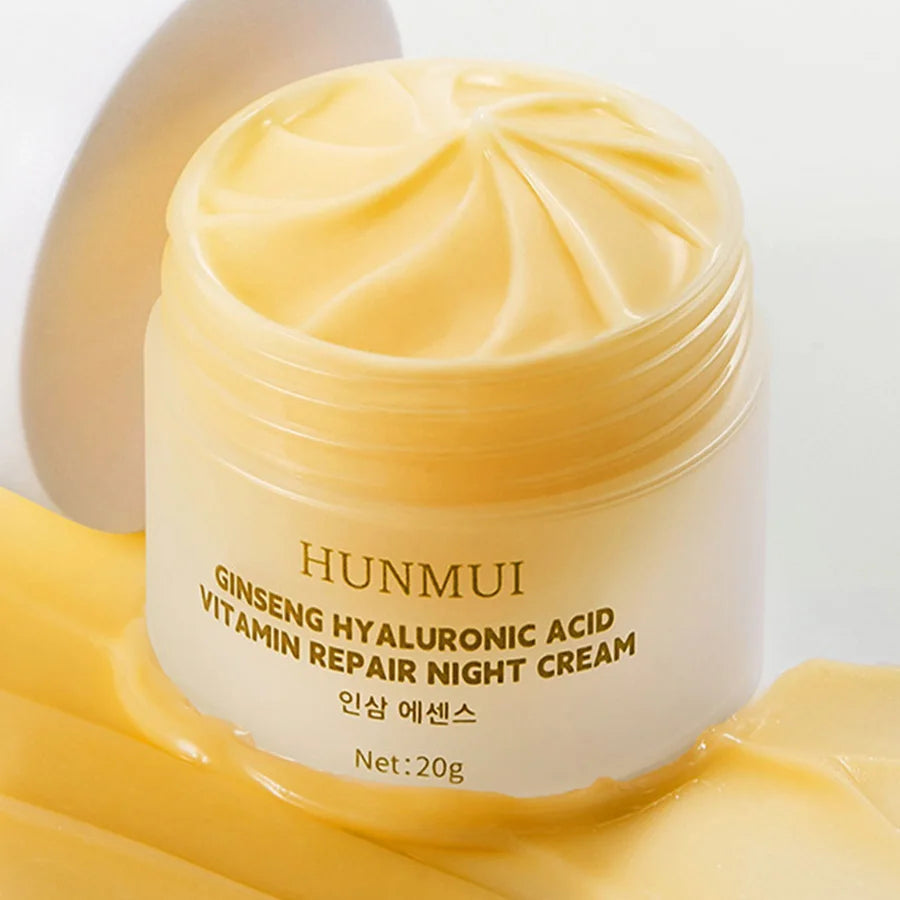 Ginseng Hyaluronic Acid Vitamin Hydra Repair Night Cream Deep Moisturizing Skin Brightening Firming Anti Wrinkle Face Cream Vue