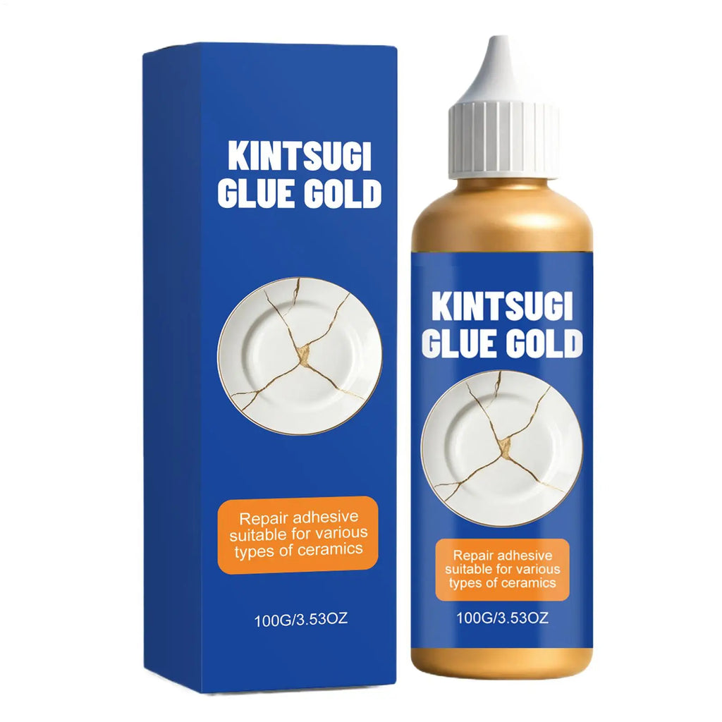 100g Porcelain Repair Glue Strong Gold Food Safe Agent Adhesive Strong Clay Adhesive for Bathtub Bathroom Countertop Floor Sink Vue