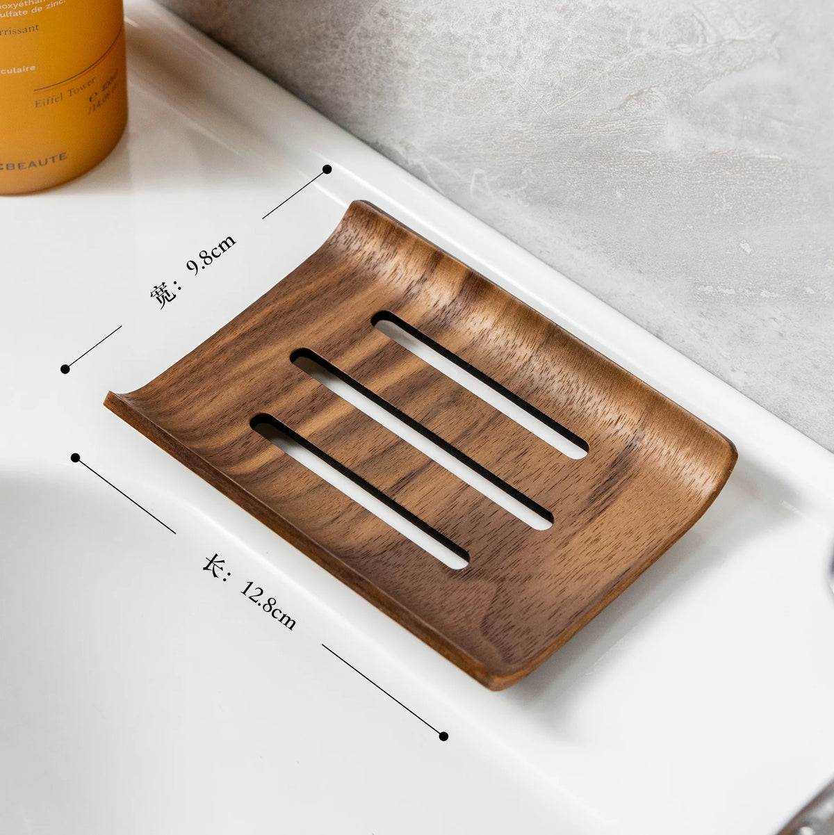 1/2pcs walnut wood Soap Box,Bathroom Soap Box, Bathroom Soap Holder, Soap Storage Rack Bathroom Washroom Tools Vue