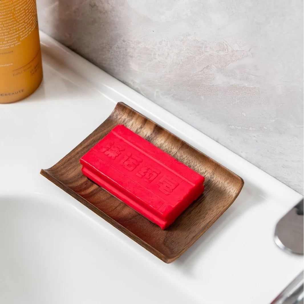 1/2pcs walnut wood Soap Box,Bathroom Soap Box, Bathroom Soap Holder, Soap Storage Rack Bathroom Washroom Tools Vue