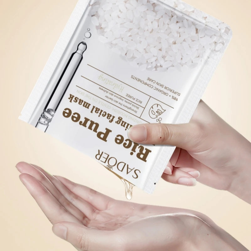 25G/Piece Rice Moisturizing Mask, Deeply Moisturizing and Nourishing, Gentle on the Skin, Shrinks Pores, Improves Dull Skin Vue