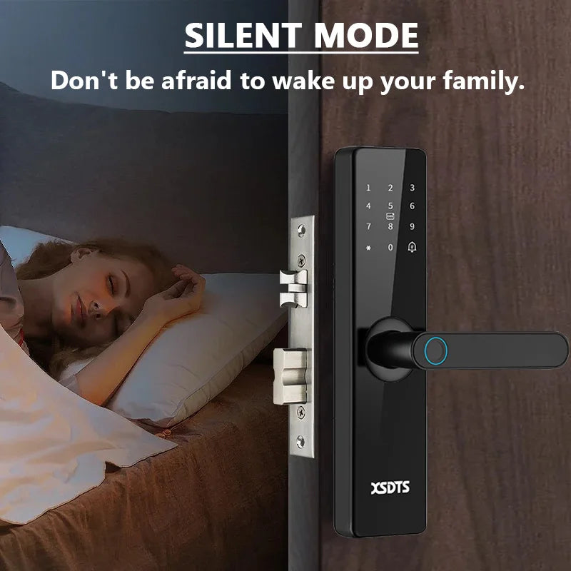 TTLock App Bluetooth Work With Google Home Aleax Security Digital Fingerprint Password Electronic Smart Lock For Home Vue