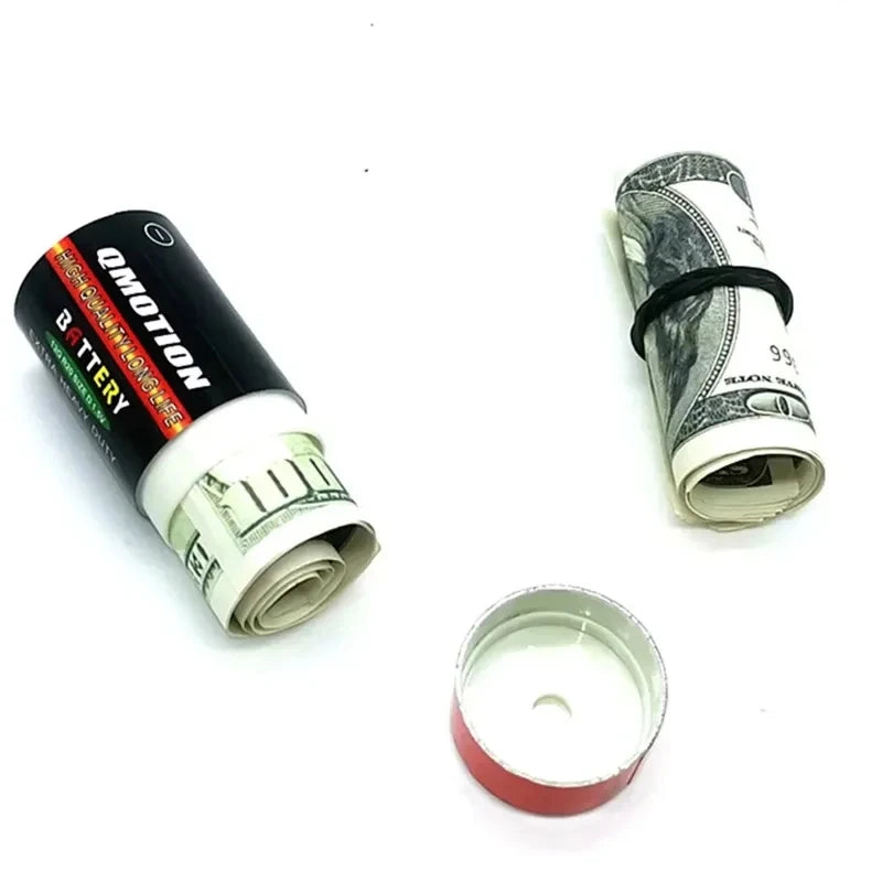 Portable Dry Cell Battery Hidden Storage Compartment Travel Diversion Stash Safe For Discreet Hide and Store Money Cash Ring Key Vue