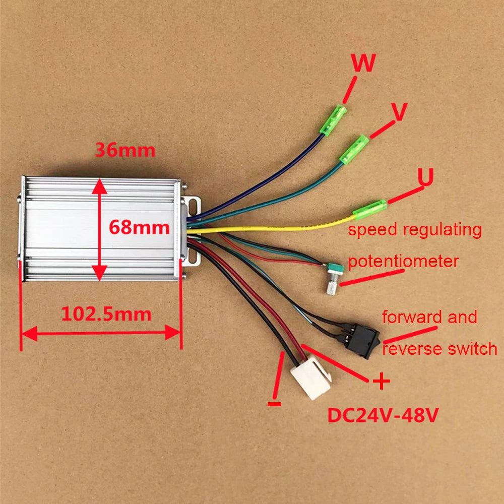 DC24-48V Brushless Motor Speed Controller 480W High Power Brushless Motor Driver 10A Motor Speed Governor for 62 Brushless Motor Vue