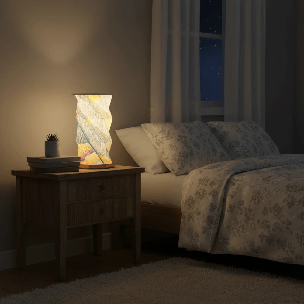 Portable Design Starry Night Light Starry Sky Pattern Creative Art Led Table Lamp Folding Paper LED Light Origami Lamp Vue