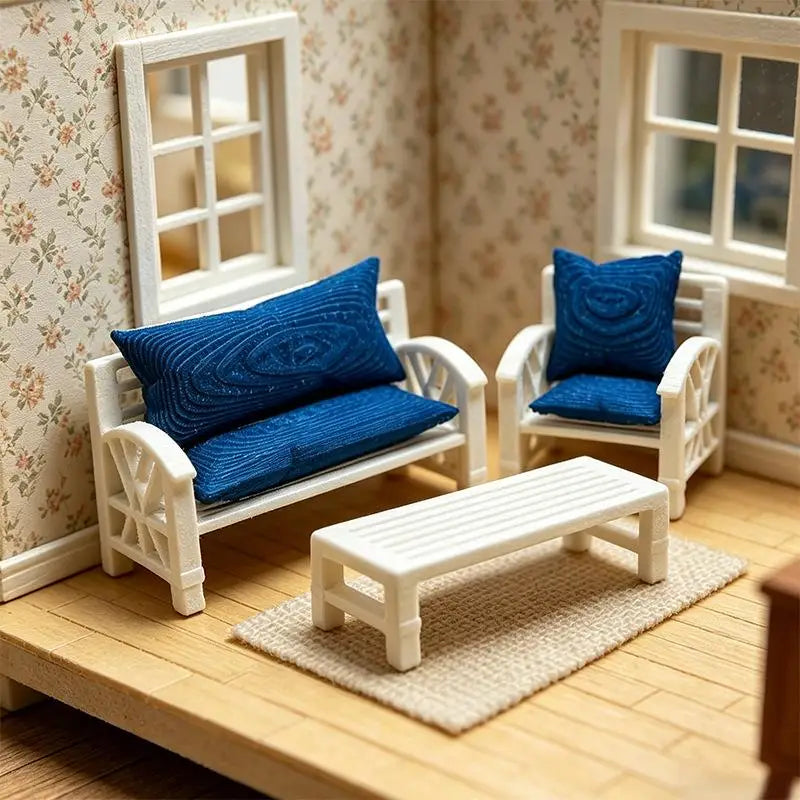 1 Set Living Room Furniture Pretend Play Toy New 1:12 Dollhouse Simulation Sofa Model Mini Small Chair Kit Vue