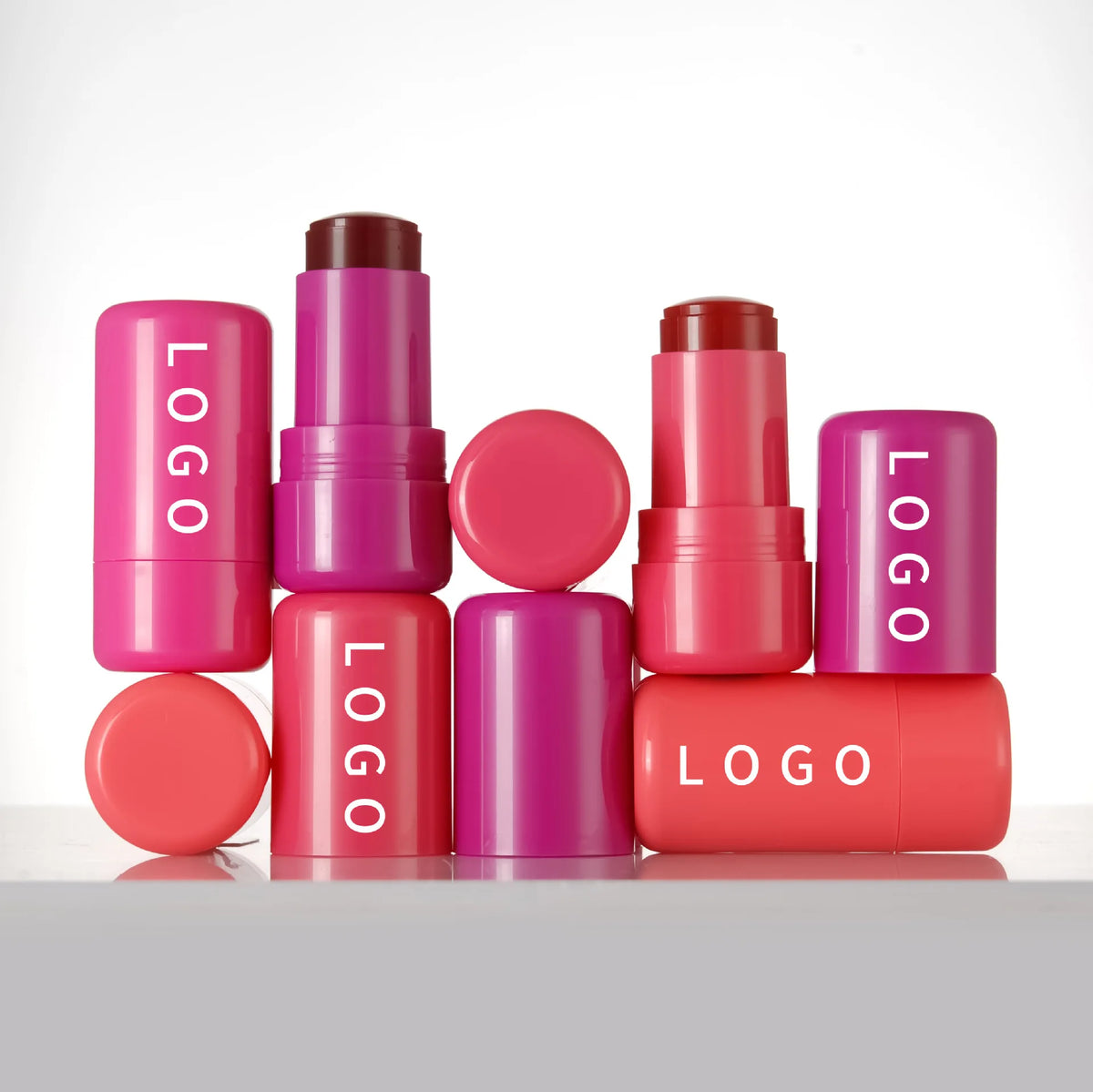Jelly Blush Stick Tint Face Makeup Customized Logo Cruelty Free Private Label Jelly Blusher Magic Pink Rose Cheek Cosmetics Bulk Vue