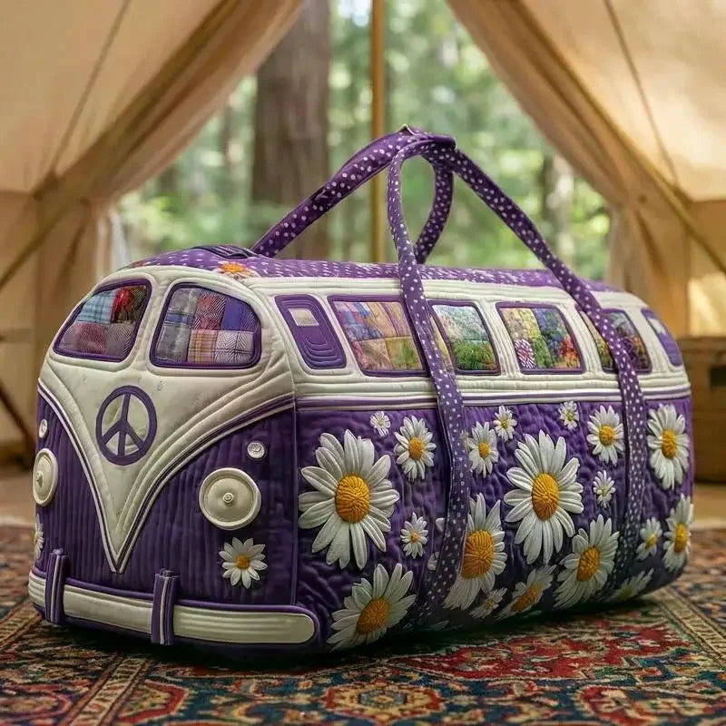 Women 3D Quilting Craft Travel Duffel Bag Fashion Sun Mountain Forest