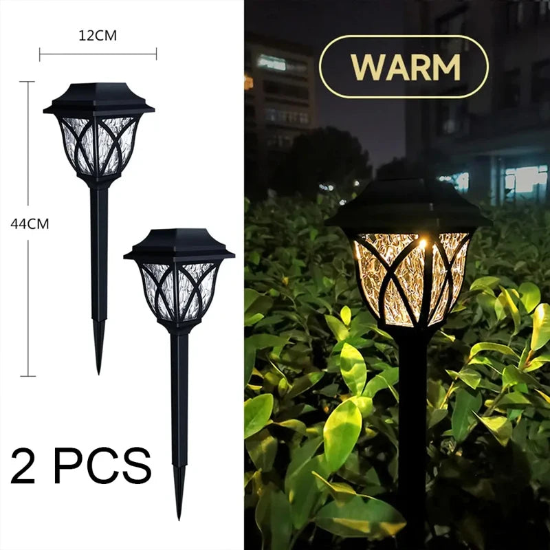 Led Solar Lawn Lights Outdoor Lamp Waterproof Warm Light Garden Courtyard for Walkway Path Villa Landscape Lights Vue
