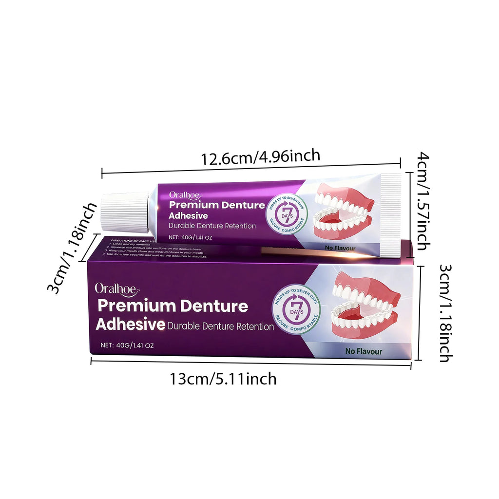 Denture Adhesive, Natural Fit,Comfortable Secure Hold, Long-Lasting & Gentle, Beautiful Smile Enhancement, Perfect for Daily Use Vue 1set